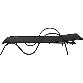 Лежак BELK_ Барселона ротанг каркас черный, искусственный ротанг коричневый