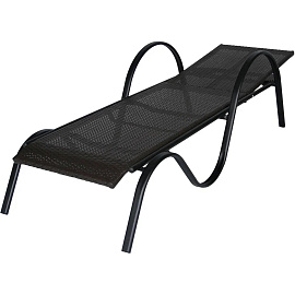 Лежак BELK_ Барселона ротанг каркас черный, искусственный ротанг коричневый