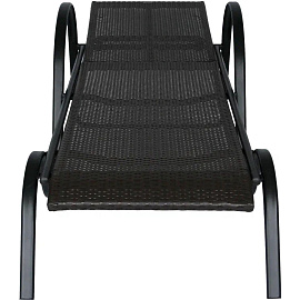 Лежак BELK_ Барселона ротанг каркас черный, искусственный ротанг коричневый