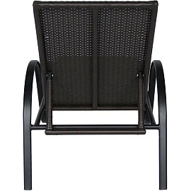 Лежак BELK_ Барселона ротанг каркас черный, искусственный ротанг коричневый