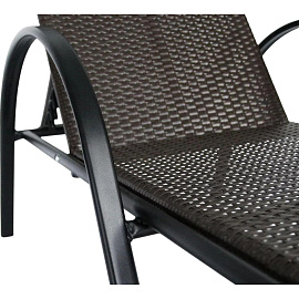 Лежак BELK_ Барселона ротанг каркас черный, искусственный ротанг коричневый