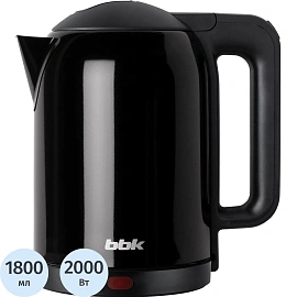 Чайник BBK EK1809S,электрический, нержавеющая сталь/черный