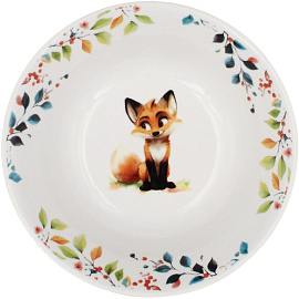 Салатник фарфоровый Дулевский фарфоровый завод Круглый Лисичка 14.7 см 360 мл разноцветный (40 штук в упаковке)