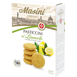 Печенье сахарное Masini Pasticcini Limoncello с лимоном 200 г