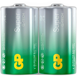 Батарейка D (LR20) GP Super (2 штуки в упаковке)
