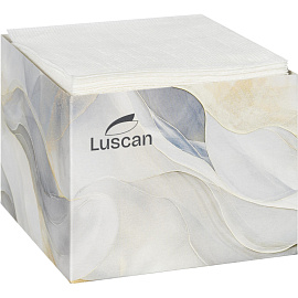 Салфетки бумажные Luscan 1-слойные 24x24 см белые (4 пачки по 100 листов+спендер)