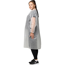 Халат на липучках, (25 гр), р.XL ,белый, (10 шт/упак)