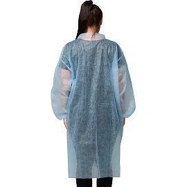 Халат на липучках, (20 гр), р.XL ,голубой, (5 шт/упак)
