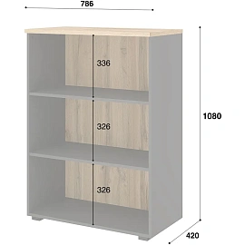 Стеллаж для документов Easy to lead К-Loft 241H011 дуб натуральный/графит 786х420х1080 мм