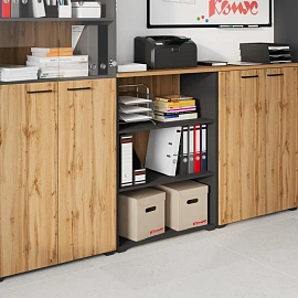 Стеллаж для документов Easy to lead К-Loft 241H011 дуб натуральный/графит 786х420х1080 мм