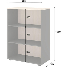 Стеллаж для документов К-Loft 241H011 дуб скандинавский/графит 786х420х1080 мм
