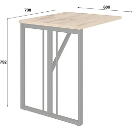 Стол приставной К-Loft Director 241B002 (дуб натуральный, 700х600х752 мм)