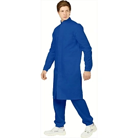 Халат для пищевого производства у17-ХЛ САТ ХАССП мужской васильковый (размер 120-124 (60-62), рост 182-188)