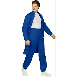 Халат для пищевого производства у17-ХЛ САТ ХАССП мужской васильковый (размер 120-124 (60-62), рост 182-188)