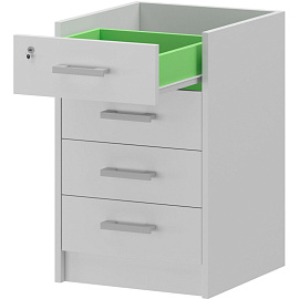 Тумба приставная Арго АТ2-05 с замком без топа белый 440х450х740 мм 4 ящика фото Тумба приставная Арго АТ2-05 с замком без топа белый 440х450х740 мм 4 ящика