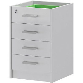 Тумба приставная Арго АТ2-05 с замком без топа белый 440х450х740 мм 4 ящика фото Тумба приставная Арго АТ2-05 с замком без топа белый 440х450х740 мм 4 ящика