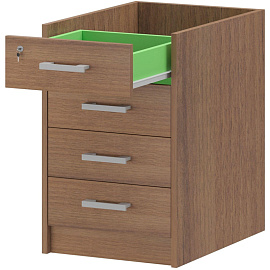 Тумба приставная Арго АТ2-07 с замком без топа орех гварнери 440х600х740 мм 4 ящика фото Тумба приставная Арго АТ2-07 с замком без топа орех гварнери 440х600х740 мм 4 ящика