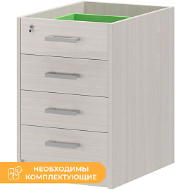 Тумба приставная Арго АТ2-07 с замком без топа ясень шимо 440х600х740 мм 4 ящика