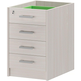 Тумба приставная Арго АТ2-07 с замком без топа ясень шимо 440х600х740 мм 4 ящика