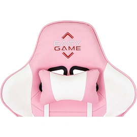 Кресло игровое Easy Game EG-907 розовое/белое (экокожа, пластик)