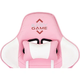 Кресло игровое Easy Game EG-907 розовое/белое (экокожа, пластик)