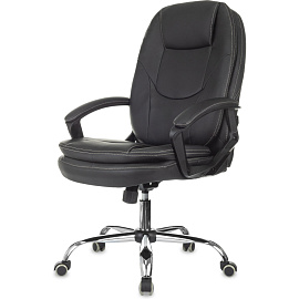 Кресло для руководителя Easy Chair 668 TPU/SL чёрное (экокожа, металл)