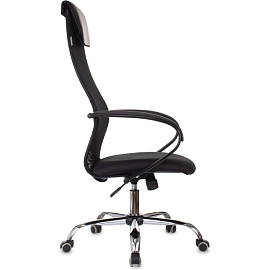 Кресло для руководителя Бюрократ CH-607 чёрное (сетка/ткань, металл)