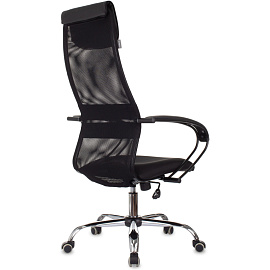 Кресло для руководителя Бюрократ CH-607 чёрное (сетка/ткань, металл)