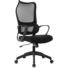 Кресло для руководителя Бюрократ SIGMA 2 чёрное (сетка/ткань, пластик)