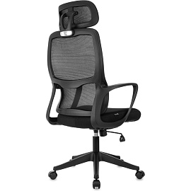 Кресло для руководителя Бюрократ WISE чёрное (сетка/ткань, пластик)