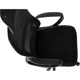 Кресло для руководителя Бюрократ WISE чёрное (сетка/ткань, пластик)