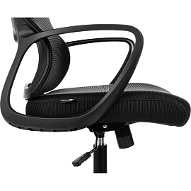 Кресло для руководителя Бюрократ WISE чёрное (сетка/ткань, пластик)