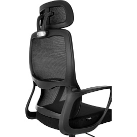 Кресло для руководителя Бюрократ WISE чёрное (сетка/ткань, пластик)