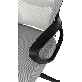 Кресло для руководителя Бюрократ WISE серое (сетка/ткань, пластик)