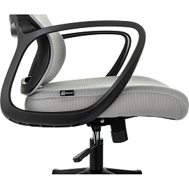 Кресло для руководителя Бюрократ WISE серое (сетка/ткань, пластик)