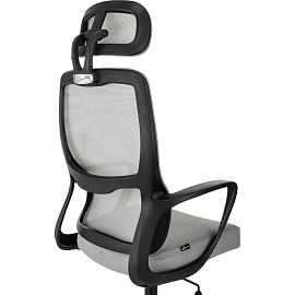 Кресло для руководителя Бюрократ WISE серое (сетка/ткань, пластик)