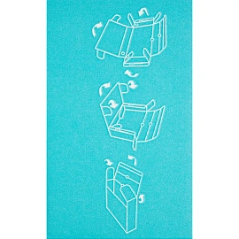 Короб архивный из микрогофрокартона Комус с вырубкой 262х75х324 мм бирюзовый до 770 листов