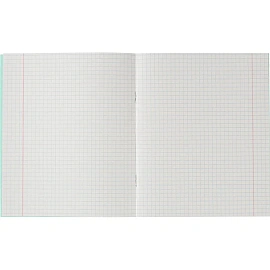 Тетрадь школьная зеленая А5 12 листов 60 г/кв.м в клетку (20 штук в упаковке)