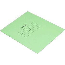 Тетрадь школьная зеленая А5 12 листов в крупную клетку