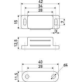 Накладка StahlBuro белый 42х12,5 мм