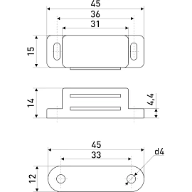 Накладка StahlBuro коричневый 45х14 мм