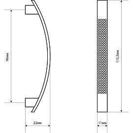 Ручка StahlBuro A345-96 матовый хром