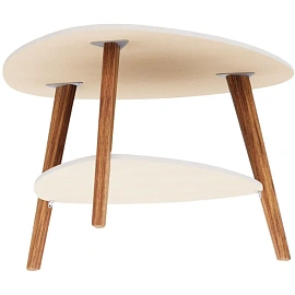 Столик журнальный Комус Мебель Бруклин (белый терраццо/дуб американский, 780х770х500 мм)