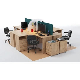 Стол эргономичный Easy to lead Easy Оптима правый (дуб крафт золотой, 1350х880х740 мм)