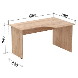 Стол эргономичный Easy to lead Easy Оптима правый (дуб крафт золотой, 1350х880х740 мм)