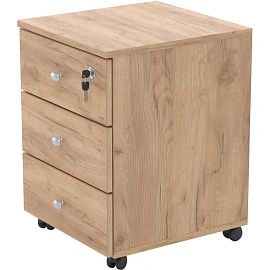 Тумба подкатная Easy Оптима LT с замком (дуб крафт золотой, 400x420x530 мм, 3 ящика)
