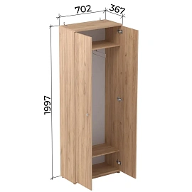 Шкаф Easy LT Оптима для одежды 702х367 Дуб крафт золотой В1997