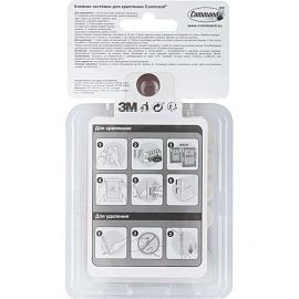 Застежки самоклеящиеся Command для картин белые малые 4 пары (17202)