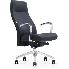 Кресло для руководителя Комус Мебель 501 SPU чёрное (полиуретан, алюминий)