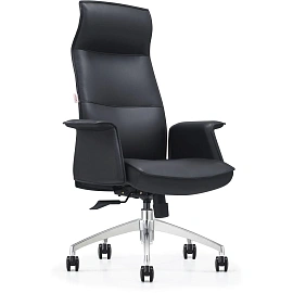 Кресло ЮФК Комус Мебель Easy Chair 503, экокожа, черный, алюминий